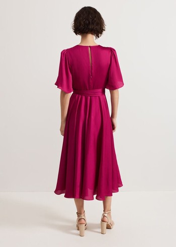 Phase Eight Abbie Textured Dress Pink Australia | UD4183509